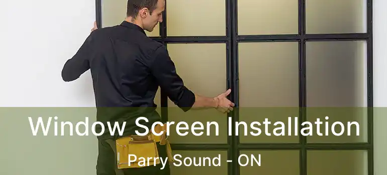  Window Screen Installation Parry Sound - ON